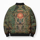 Khepri Bomber Puffer Jacket Ancient Egyptian Chevron, Scarab Ankh and Winged Khepri Guardian Motif - African Pride
