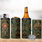 Khepri 4 in 1 Can Cooler Tumbler Ancient Egyptian Chevron, Scarab Ankh and Winged Khepri Guardian Motif - African Pride