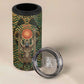 Khepri 4 in 1 Can Cooler Tumbler Ancient Egyptian Chevron, Scarab Ankh and Winged Khepri Guardian Motif - African Pride