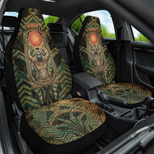 Khepri Car Seat Cover Ancient Egyptian Chevron, Scarab Ankh and Winged Khepri Guardian Motif - African Pride