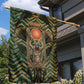 Khepri Garden Flag Ancient Egyptian Chevron, Scarab Ankh and Winged Khepri Guardian Motif - African Pride