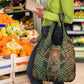 Khepri Grocery Bag Ancient Egyptian Chevron, Scarab Ankh and Winged Khepri Guardian Motif - African Pride