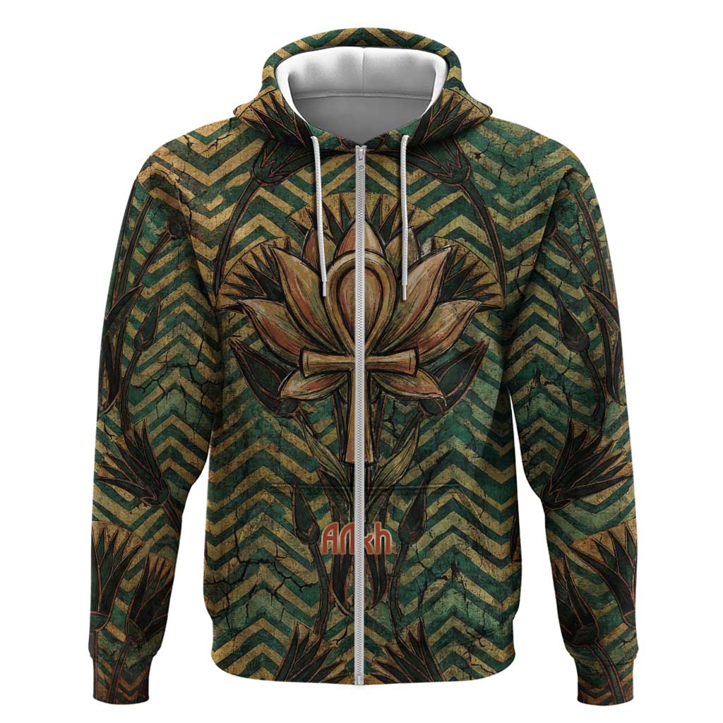 Khepri Hoodie Ancient Egyptian Chevron, Scarab Ankh and Winged Khepri Guardian Motif - African Pride