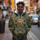 Khepri Hoodie Ancient Egyptian Chevron, Scarab Ankh and Winged Khepri Guardian Motif - African Pride