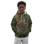 Khepri Kid Hoodie Ancient Egyptian Chevron, Scarab Ankh and Winged Khepri Guardian Motif - African Pride