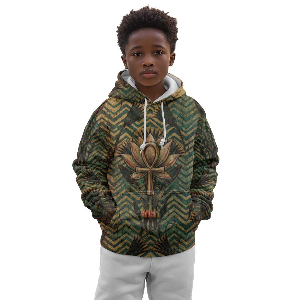 Khepri Kid Hoodie Ancient Egyptian Chevron, Scarab Ankh and Winged Khepri Guardian Motif - African Pride
