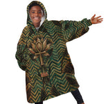 Khepri Kid Wearable Blanket Hoodie Ancient Egyptian Chevron, Scarab Ankh and Winged Khepri Guardian Motif - African Pride
