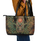 Khepri Leather Tote Bag Ancient Egyptian Chevron, Scarab Ankh and Winged Khepri Guardian Motif - African Pride