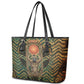 Khepri Leather Tote Bag Ancient Egyptian Chevron, Scarab Ankh and Winged Khepri Guardian Motif - African Pride