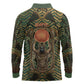 Khepri Long Sleeve Polo Shirt Ancient Egyptian Chevron, Scarab Ankh and Winged Khepri Guardian Motif - African Pride