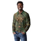 Khepri Long Sleeve Polo Shirt Ancient Egyptian Chevron, Scarab Ankh and Winged Khepri Guardian Motif - African Pride