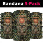 Khepri Neck Gaiter Ancient Egyptian Chevron, Scarab Ankh and Winged Khepri Guardian Motif - African Pride