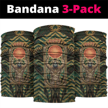 Khepri Neck Gaiter Ancient Egyptian Chevron, Scarab Ankh and Winged Khepri Guardian Motif - African Pride