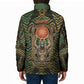 Khepri Padded Jacket Ancient Egyptian Chevron, Scarab Ankh and Winged Khepri Guardian Motif - African Pride