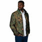 Khepri Padded Jacket Ancient Egyptian Chevron, Scarab Ankh and Winged Khepri Guardian Motif - African Pride