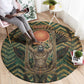 Khepri Round Carpet Ancient Egyptian Chevron, Scarab Ankh and Winged Khepri Guardian Motif - African Pride