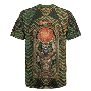 Khepri Rugby Jersey Ancient Egyptian Chevron, Scarab Ankh and Winged Khepri Guardian Motif - African Pride