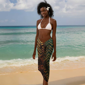 Khepri Sarong Ancient Egyptian Chevron, Scarab Ankh and Winged Khepri Guardian Motif - African Pride