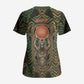Khepri Scrub Top Ancient Egyptian Chevron, Scarab Ankh and Winged Khepri Guardian Motif - African Pride