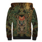 Khepri Sherpa Hoodie Ancient Egyptian Chevron, Scarab Ankh and Winged Khepri Guardian Motif - African Pride