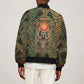 Khepri Sleeve Zip Bomber Jacket Ancient Egyptian Chevron, Scarab Ankh and Winged Khepri Guardian Motif - African Pride