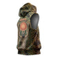 Khepri Sleeveless Hoodie Ancient Egyptian Chevron, Scarab Ankh and Winged Khepri Guardian Motif - African Pride
