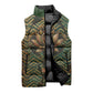 Khepri Sleeveless Puffer Jacket Ancient Egyptian Chevron, Scarab Ankh and Winged Khepri Guardian Motif - African Pride