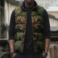 Khepri Sleeveless Puffer Jacket Ancient Egyptian Chevron, Scarab Ankh and Winged Khepri Guardian Motif - African Pride