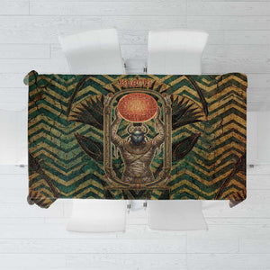 Khepri Tablecloth Ancient Egyptian Chevron, Scarab Ankh and Winged Khepri Guardian Motif - African Pride
