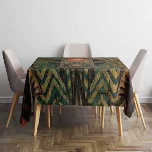 Khepri Tablecloth Ancient Egyptian Chevron, Scarab Ankh and Winged Khepri Guardian Motif - African Pride