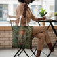 Khepri Tote Bag Ancient Egyptian Chevron, Scarab Ankh and Winged Khepri Guardian Motif - African Pride