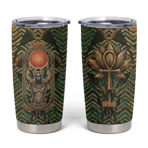 Khepri Tumbler Cup Ancient Egyptian Chevron, Scarab Ankh and Winged Khepri Guardian Motif - African Pride