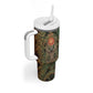 Khepri Tumbler With Handle Ancient Egyptian Chevron, Scarab Ankh and Winged Khepri Guardian Motif - African Pride