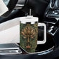 Khepri Tumbler With Handle Ancient Egyptian Chevron, Scarab Ankh and Winged Khepri Guardian Motif - African Pride