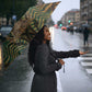 Khepri Umbrella Ancient Egyptian Chevron, Scarab Ankh and Winged Khepri Guardian Motif - African Pride
