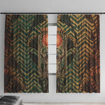 Khepri Window Curtain Ancient Egyptian Chevron, Scarab Ankh and Winged Khepri Guardian Motif - African Pride