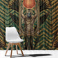 Khepri Window Curtain Ancient Egyptian Chevron, Scarab Ankh and Winged Khepri Guardian Motif - African Pride