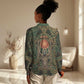 Khepri Women Casual Shirt Ancient Egyptian Chevron, Scarab Ankh and Winged Khepri Guardian Motif - African Pride