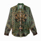 Khepri Women Casual Shirt Ancient Egyptian Chevron, Scarab Ankh and Winged Khepri Guardian Motif - African Pride