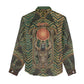 Khepri Women Casual Shirt Ancient Egyptian Chevron, Scarab Ankh and Winged Khepri Guardian Motif - African Pride