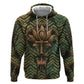 Khepri Zip Hoodie Ancient Egyptian Chevron, Scarab Ankh and Winged Khepri Guardian Motif - African Pride