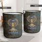 Khepri Ancient Egyptian Laundry Basket Dark Hieroglyphic, Blue Lotus Eye Symbol, and Winged Scarab Resurrection - African Pride