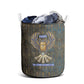 Khepri Ancient Egyptian Laundry Basket Dark Hieroglyphic, Blue Lotus Eye Symbol, and Winged Scarab Resurrection - African Pride
