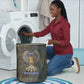 Khepri Ancient Egyptian Laundry Basket Dark Hieroglyphic, Blue Lotus Eye Symbol, and Winged Scarab Resurrection - African Pride