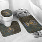 Khepri Ancient Egyptian Bathroom Set Dark Hieroglyphic, Blue Lotus Eye Symbol, and Winged Scarab Resurrection - African Pride