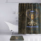 Khepri Ancient Egyptian Bathroom Set Dark Hieroglyphic, Blue Lotus Eye Symbol, and Winged Scarab Resurrection - African Pride