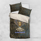 Khepri Ancient Egyptian Bedding Set Dark Hieroglyphic, Blue Lotus Eye Symbol, and Winged Scarab Resurrection - African Pride