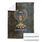 Khepri Ancient Egyptian Blanket Dark Hieroglyphic, Blue Lotus Eye Symbol, and Winged Scarab Resurrection - African Pride