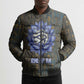 Khepri Ancient Egyptian Bomber Puffer Jacket Dark Hieroglyphic, Blue Lotus Eye Symbol, and Winged Scarab Resurrection - African Pride
