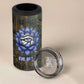 Khepri Ancient Egyptian 4 in 1 Can Cooler Tumbler Dark Hieroglyphic, Blue Lotus Eye Symbol, and Winged Scarab Resurrection - African Pride